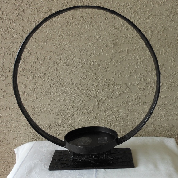 Pottery Barn Accents Small Ring Pillar Holder Rustic Aesthetic
